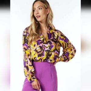 Esqualo Sarai Floral Blouse Size 6
